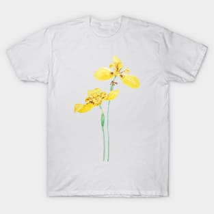 yellow iris flower watercolor T-Shirt